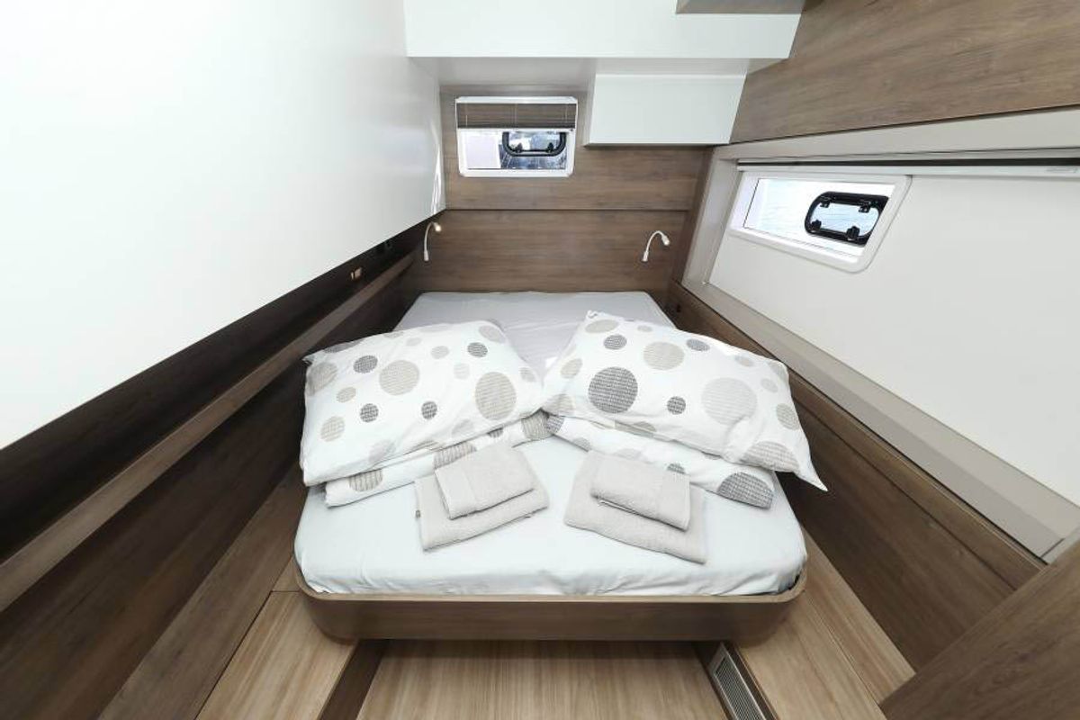 Cabin on Beau Loup, a Bali 4.4 catamaran at Seychelles, Eden Island Marina, Seychelles
