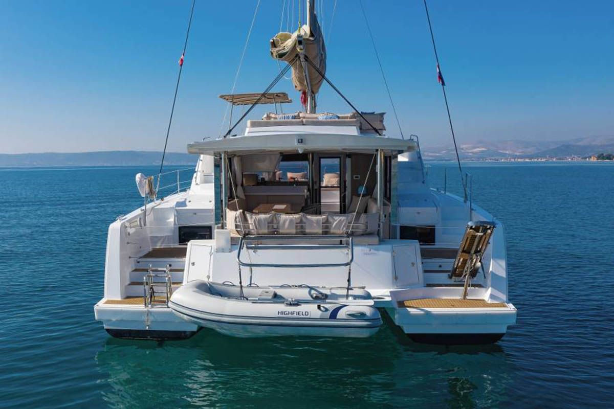Exterior view of Beau Loup, a Bali 4.4 catamaran at Seychelles, Eden Island Marina, Seychelles