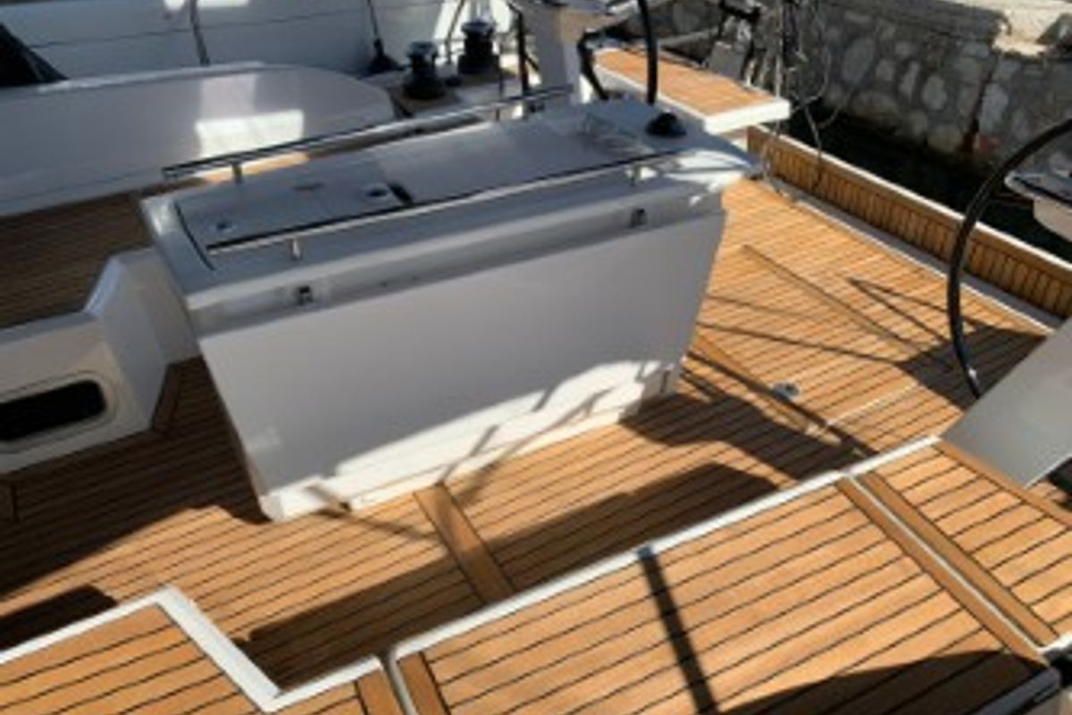 Deck of Kebiwan, a Beneteau Oceanis 46.1 sailboat at Athens, Greece