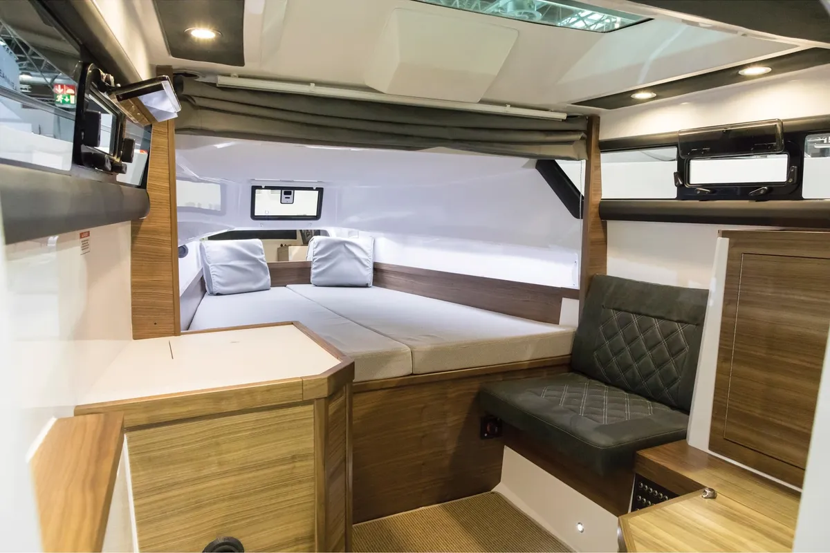 Exterior view of TRAVERSO, a Axopar 37 XC Cross Cabin motorboat at Gouvia, Greece