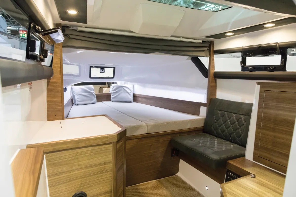 Exterior view of TRAVERSO, a Axopar 37 XC Cross Cabin motorboat at Gouvia, Greece