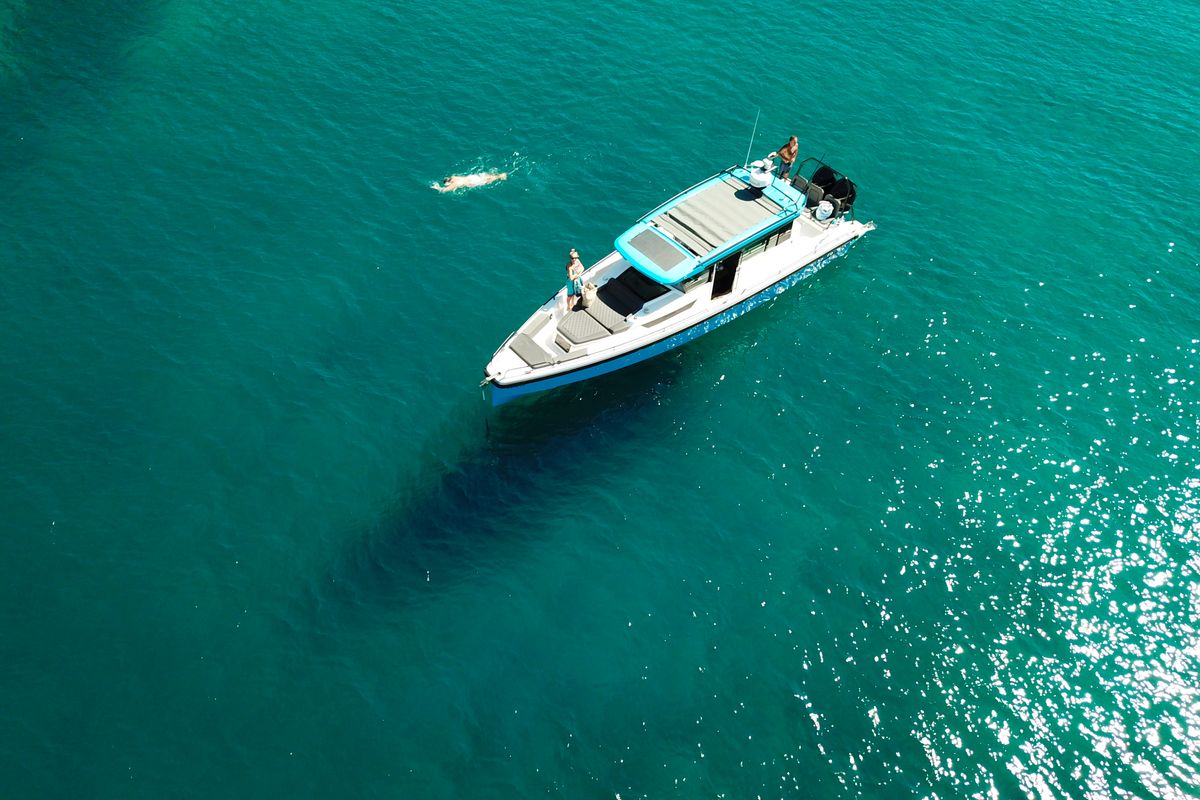 Salon of TRAVERSO, a Axopar 37 XC Cross Cabin motorboat at Gouvia, Greece