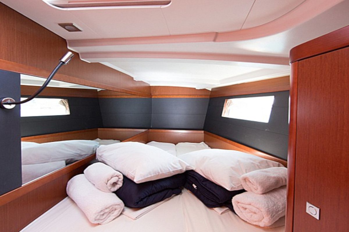 Cabin on INVICTUS, a Beneteau Oceanis 48 sailboat at Skiathos, Greece