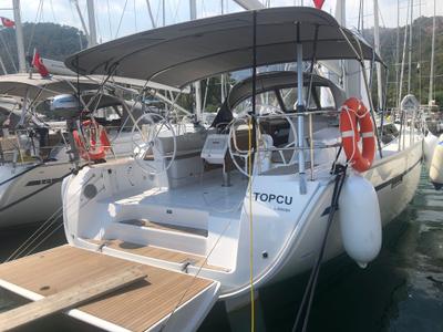 Cockpit of Topcu, a Bavaria Cruiser 46 sailboat at Fethiye, Turkey