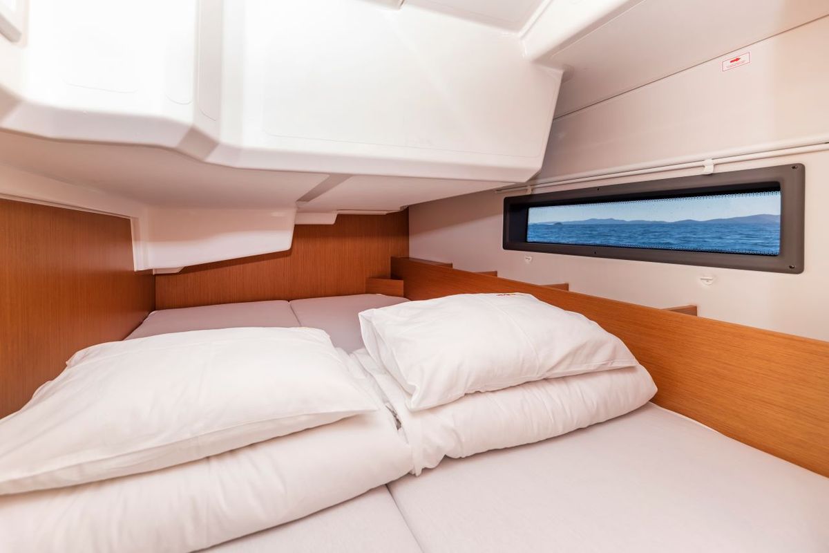 Cabin on Martini, a Bavaria C38 sailboat at Zadar, Croatia