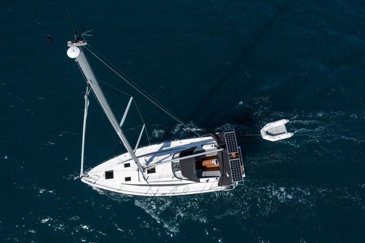 Exterior view of Martini, a Bavaria C38 sailboat at Zadar, Croatia