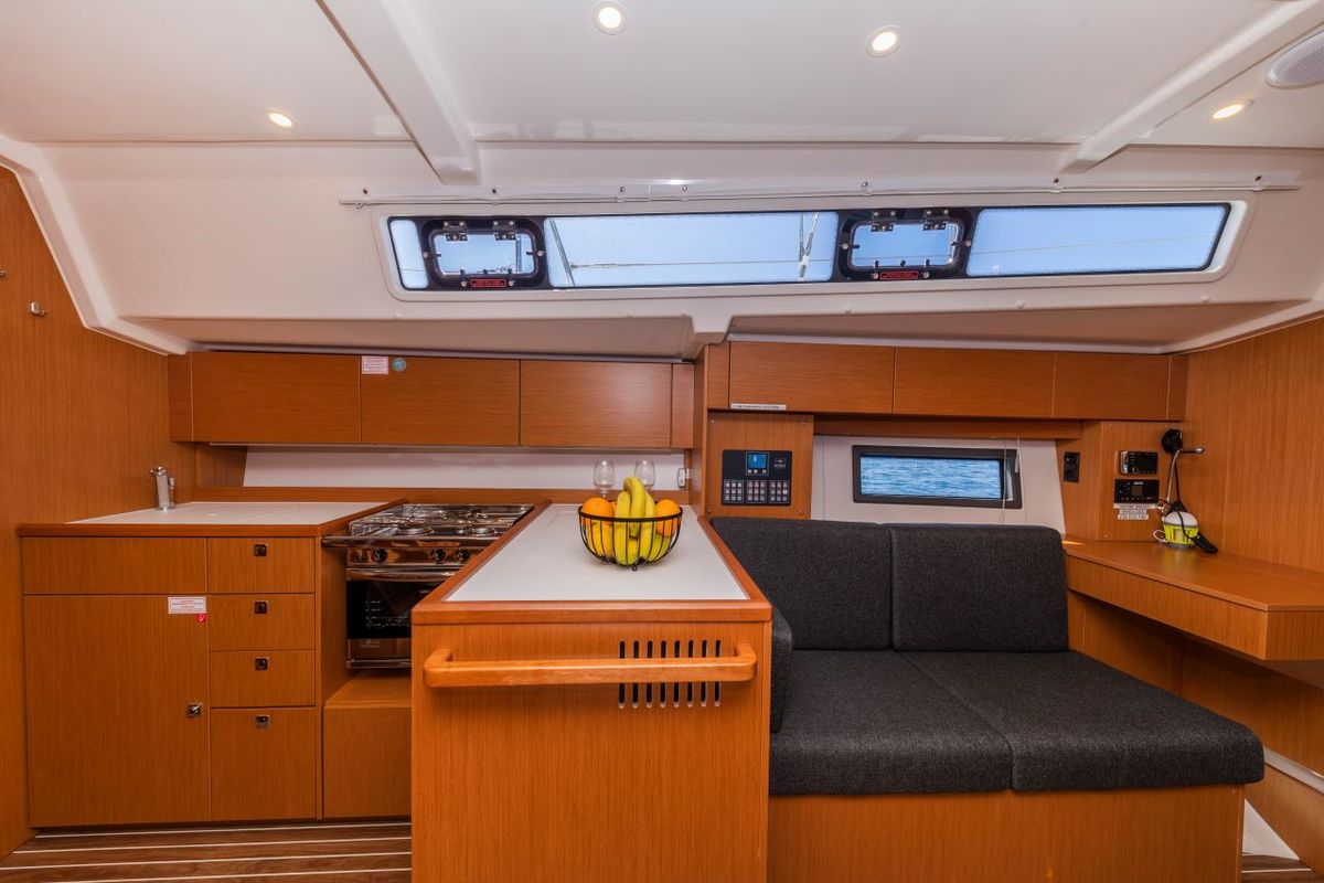 Galley of Martini, a Bavaria C38 sailboat at Zadar, Croatia
