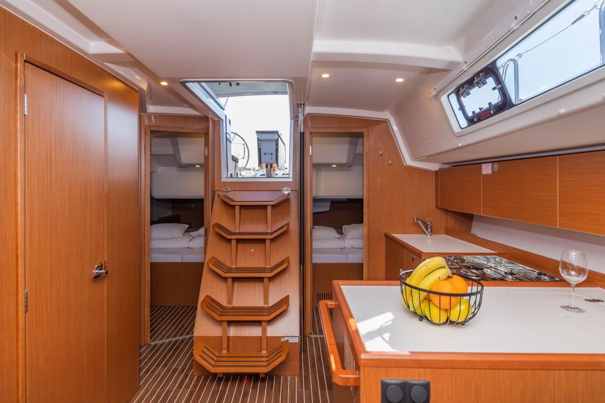 Salon of Martini, a Bavaria C38 sailboat at Zadar, Croatia