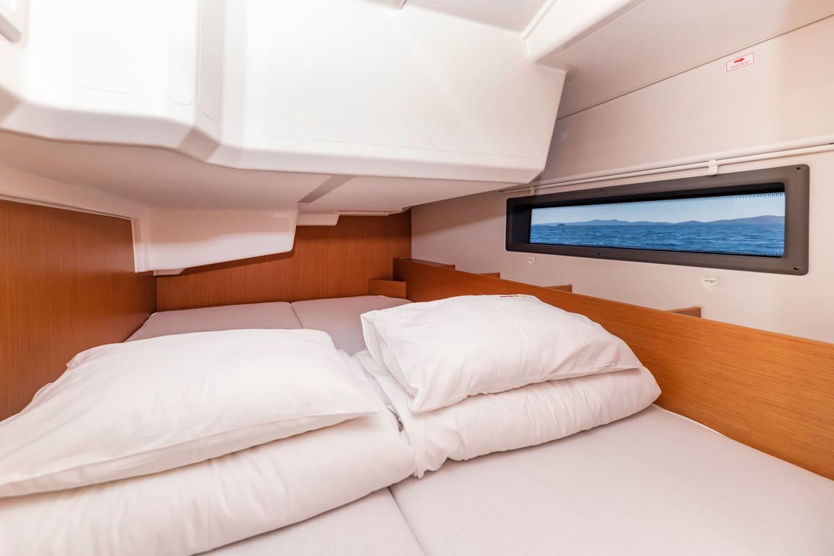Cabin on Martini, a Bavaria C38 sailboat at Zadar, Croatia