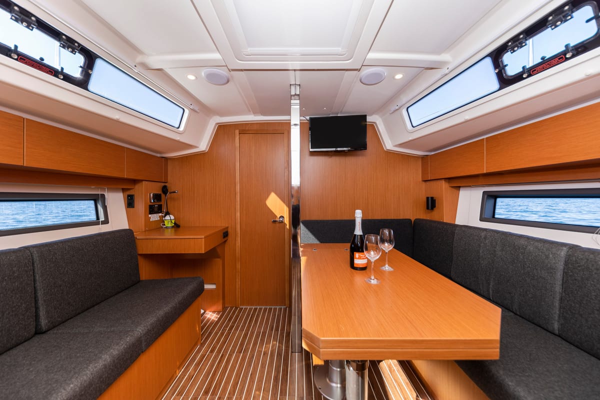 Cabin on Martini, a Bavaria C38 sailboat at Zadar, Croatia