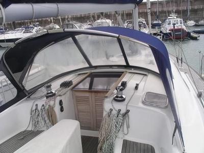 Cockpit of Anassa, a Beneteau Oceanis 40 sailboat at Volos Municipality, Greece