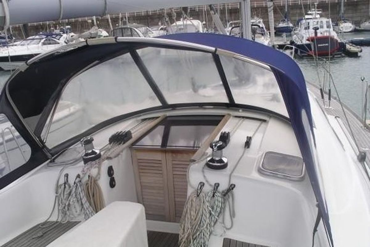 Cockpit of Anassa, a Beneteau Oceanis 40 sailboat at Volos Municipality, Greece