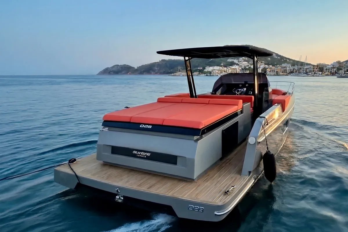 Premium, a De Antonio Yachts De Antonio D28 Cruiser motorboat at Ibiza, Spain