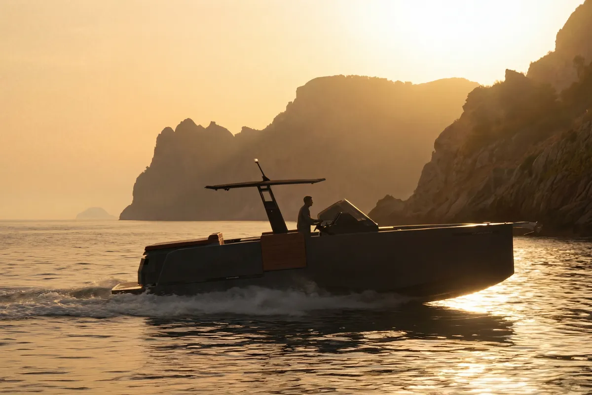 Premium, a De Antonio Yachts De Antonio D28 Cruiser motorboat at Ibiza, Spain