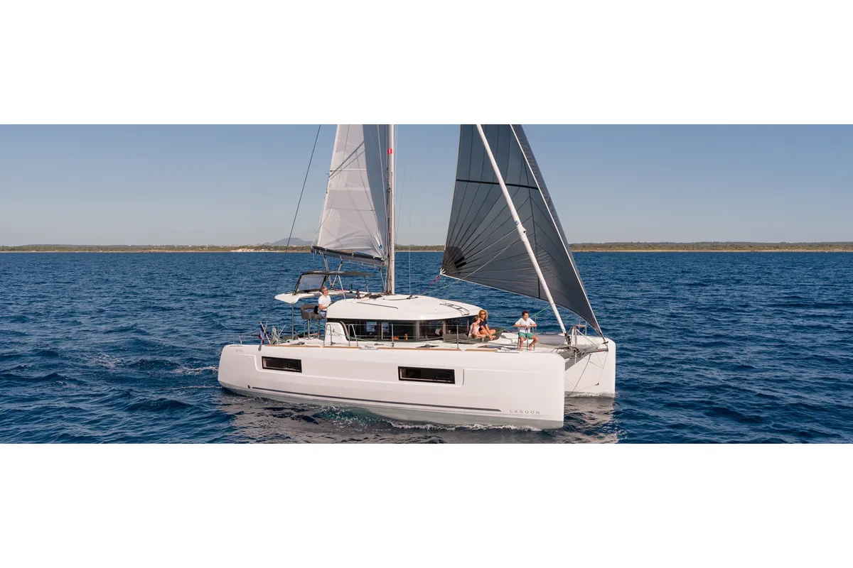Agora', a Lagoon Lagoon 40 catamaran at Bocca di Magra, Italy