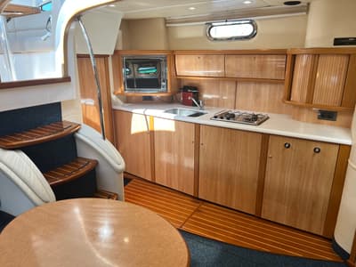 Galley of Orca, a Sealine S 42 motorboat at Imperia, Italy