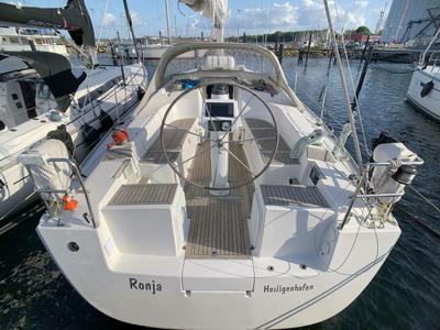 Cockpit of Ronja, a Hanse Yachts Hanse 370 sailboat at Barth, Germany