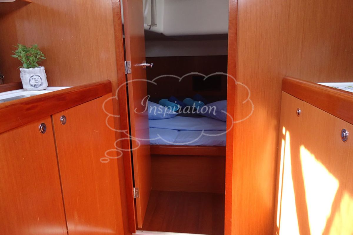 Cabin on Inspiration, a Beneteau Oceanis 54 sailboat at Athens, Greece
