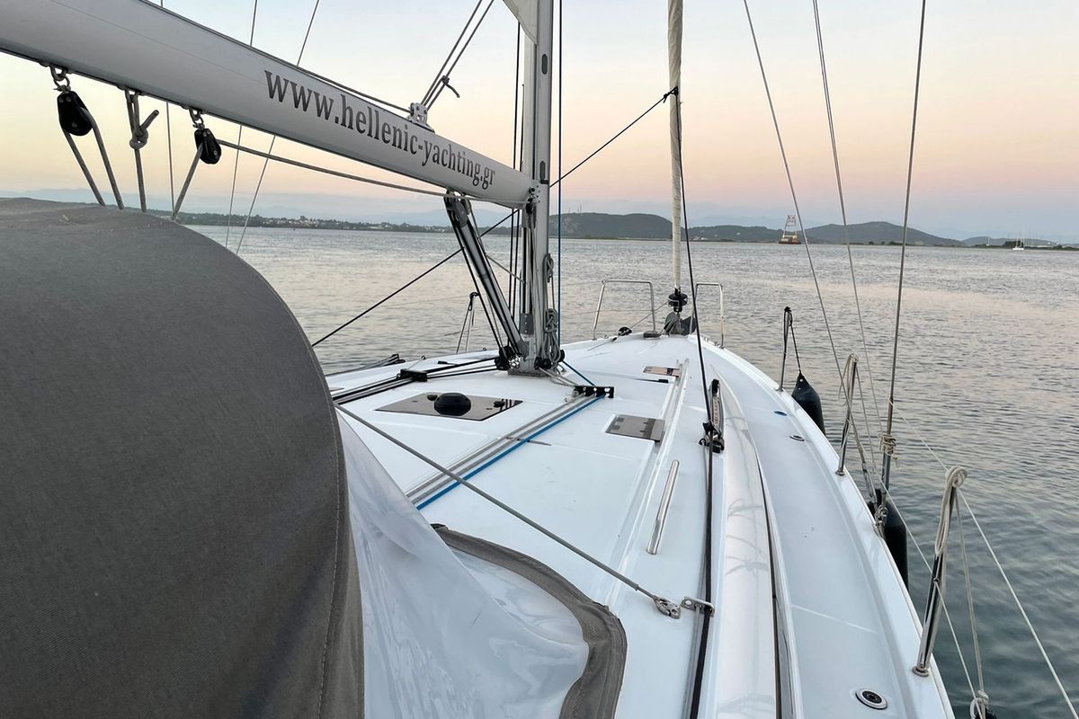 Exterior view of Aurora, a Beneteau Oceanis 40.1 sailboat at Municipal Unit of Ellomenos, Greece