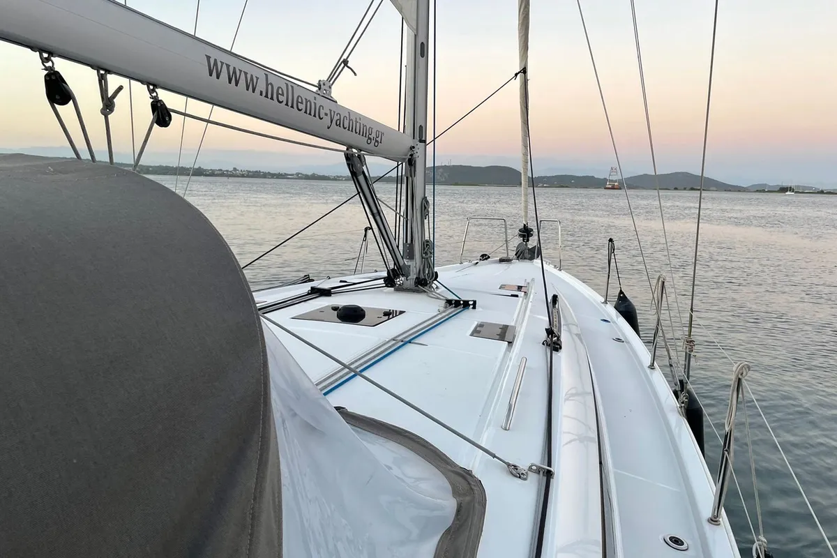 Exterior view of Aurora, a Beneteau Oceanis 40.1 sailboat at Municipal Unit of Ellomenos, Greece