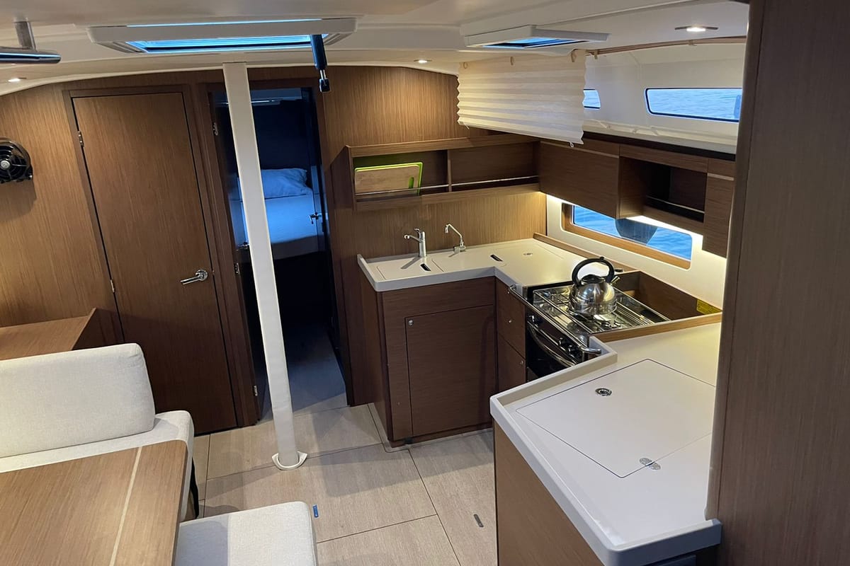 Galley of Aurora, a Beneteau Oceanis 40.1 sailboat at Municipal Unit of Ellomenos, Greece