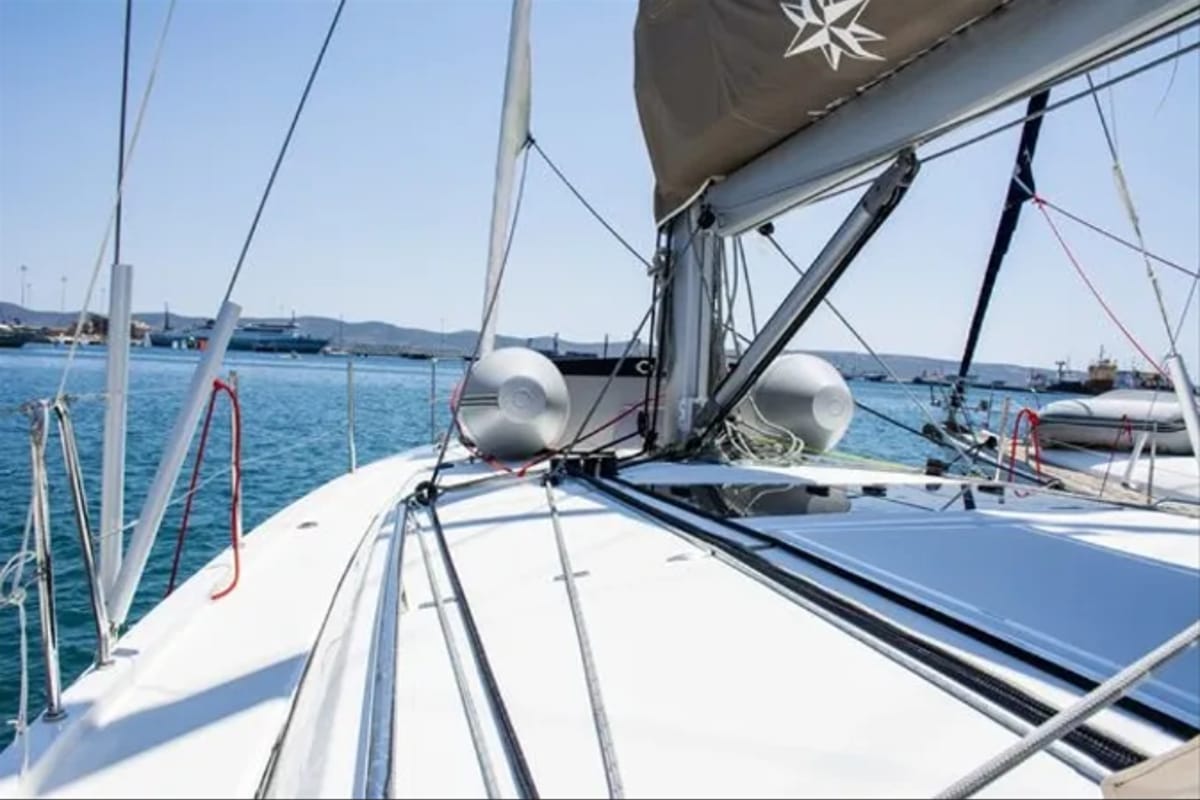 Evelina, a Jeanneau Sun Odyssey 410 sailboat at Lavrion - Olympic Marine