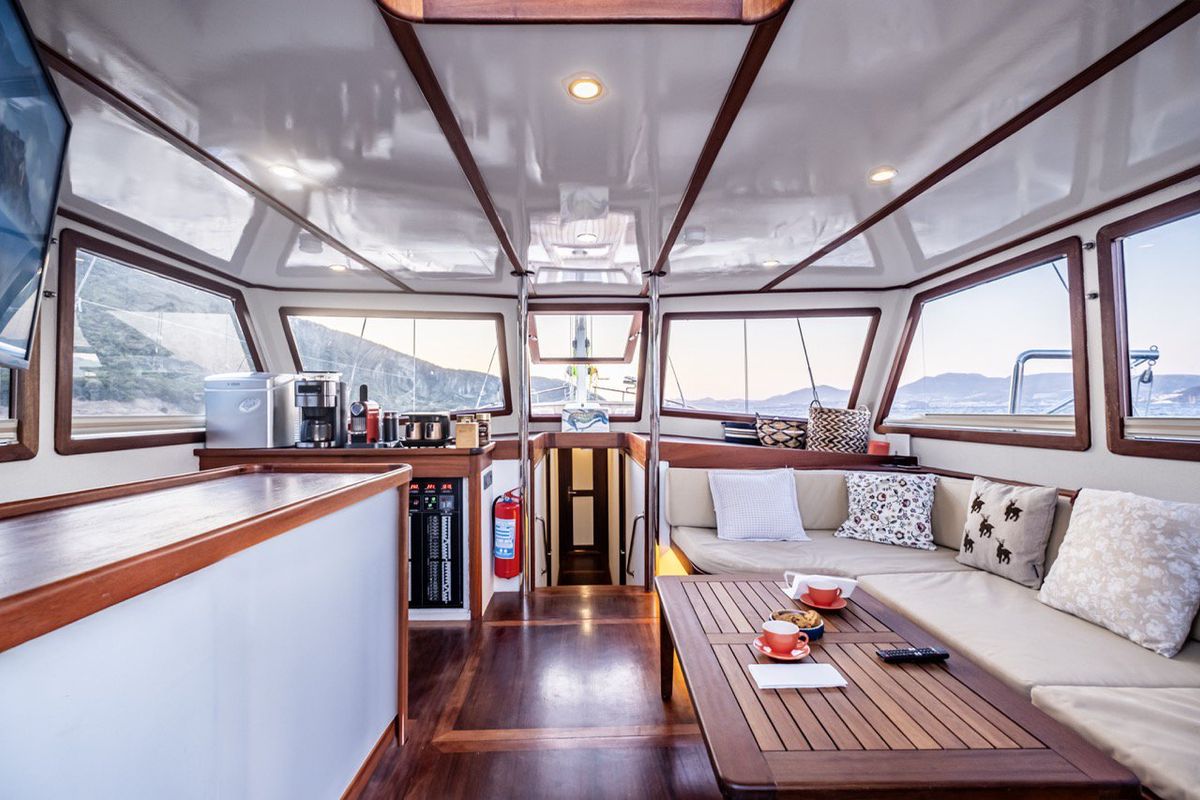 Salon of Leylali, a Custom Made Leylali yacht at Bodrum, Turkey