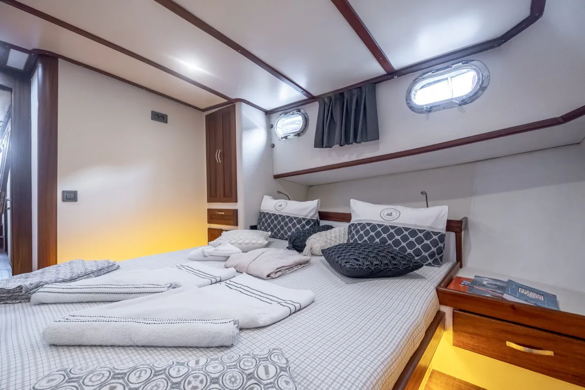 Cabin on Leylali, a Custom Made Leylali yacht at Bodrum, Turkey