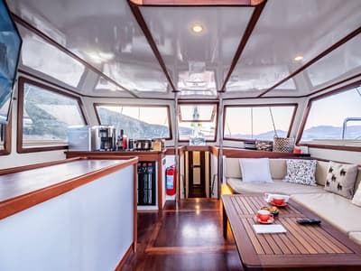 Salon of Leylali, a Custom Made Leylali yacht at Bodrum, Turkey