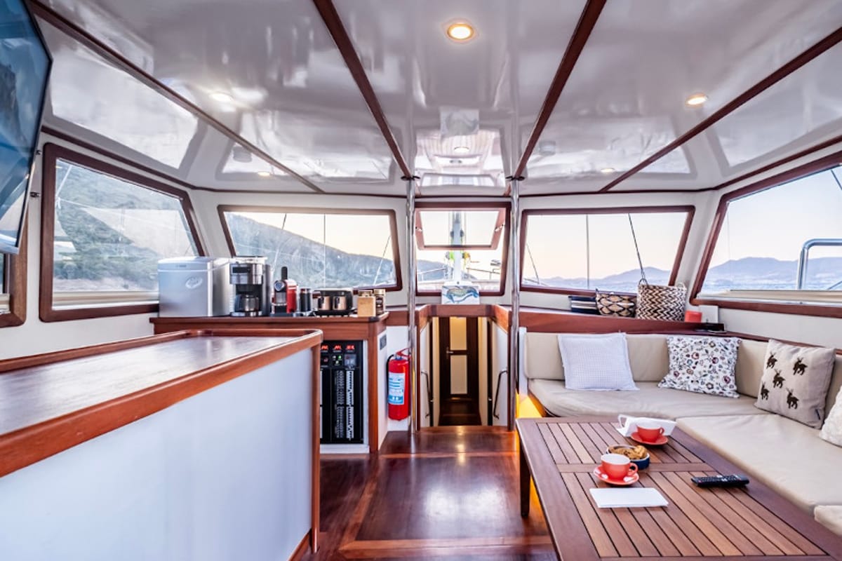Salon of Leylali, a Custom Made Leylali yacht at Bodrum, Turkey