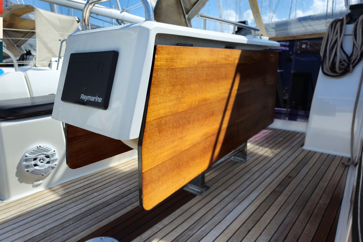 Deck of Largo, a Dufour 430 GL sailboat at Grad Kaštela, Croatia