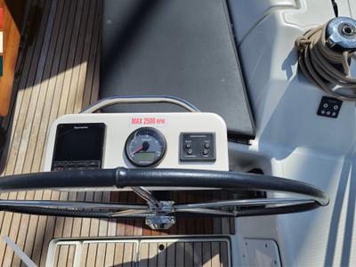 Cockpit of Largo, a Dufour 430 GL sailboat at Grad Kaštela, Croatia