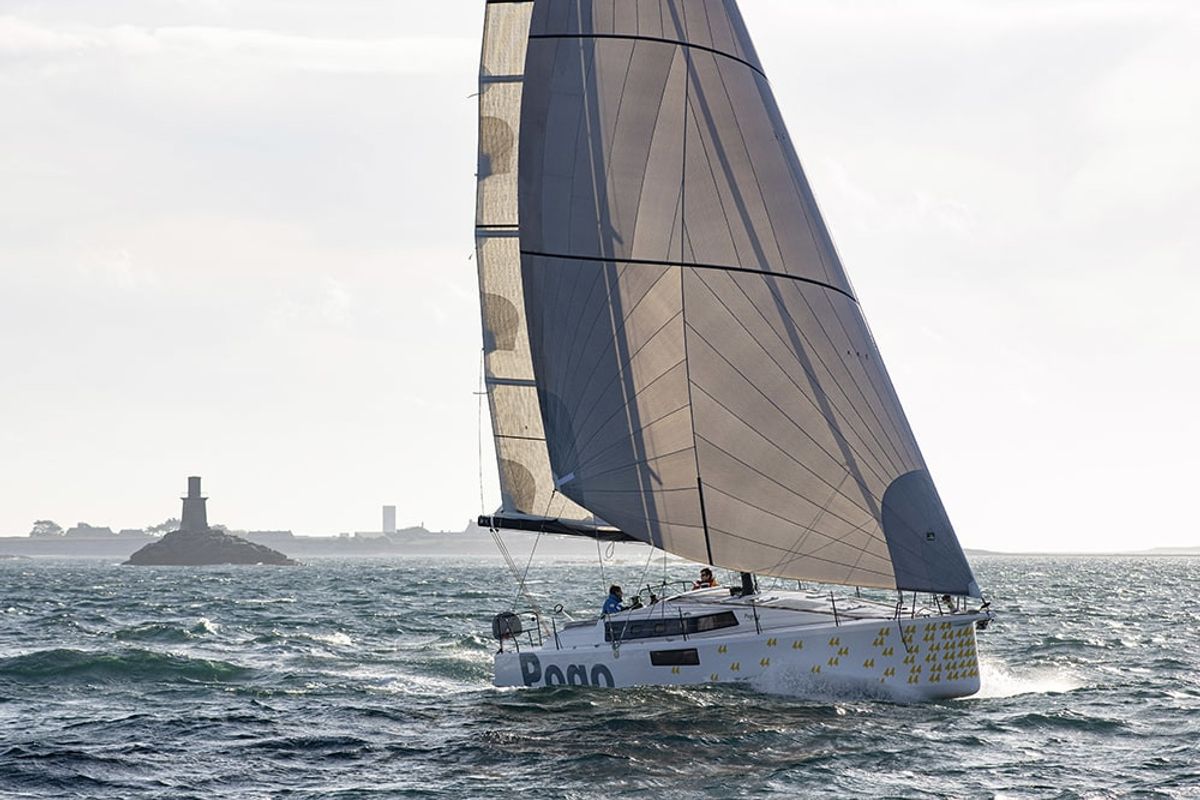 Exterior view of TOSTAKY, a Pogo Structures Pogo 44 sailboat at La Trinité-sur-Mer, France