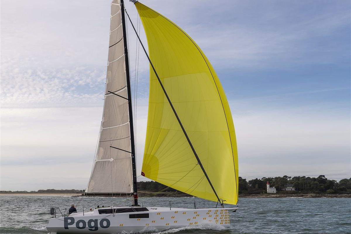 Exterior view of TOSTAKY, a Pogo Structures Pogo 44 sailboat at La Trinité-sur-Mer, France