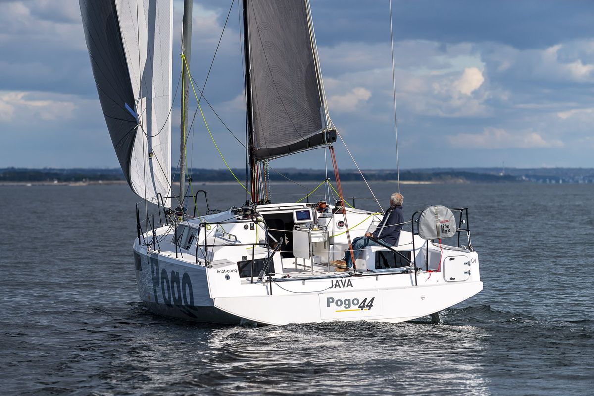 Exterior view of TOSTAKY, a Pogo Structures Pogo 44 sailboat at La Trinité-sur-Mer, France