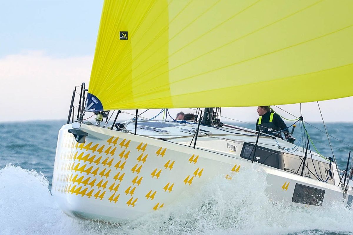 Exterior view of TOSTAKY, a Pogo Structures Pogo 44 sailboat at La Trinité-sur-Mer, France