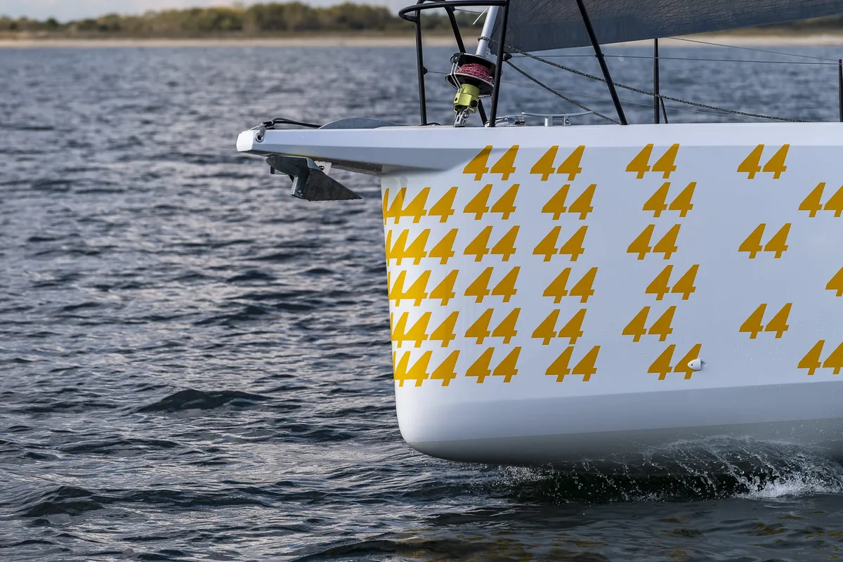 Exterior view of TOSTAKY, a Pogo Structures Pogo 44 sailboat at La Trinité-sur-Mer, France