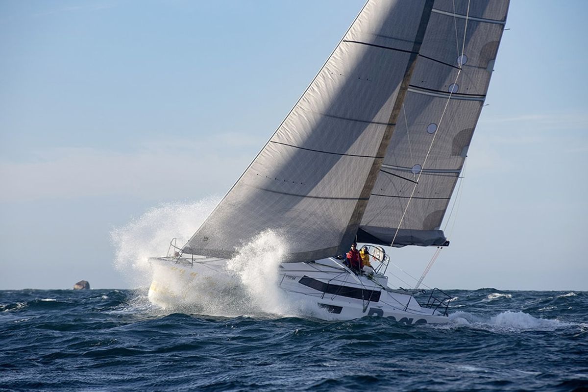 Exterior view of TOSTAKY, a Pogo Structures Pogo 44 sailboat at La Trinité-sur-Mer, France