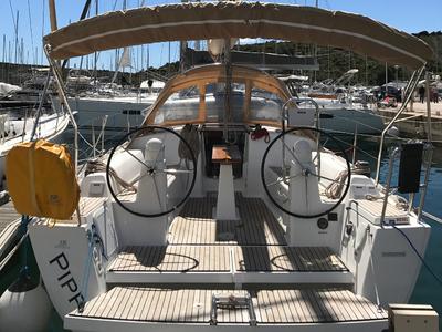Deck of Pippi, a Dufour 335 Grand Large sailboat at Primošten, Croatia