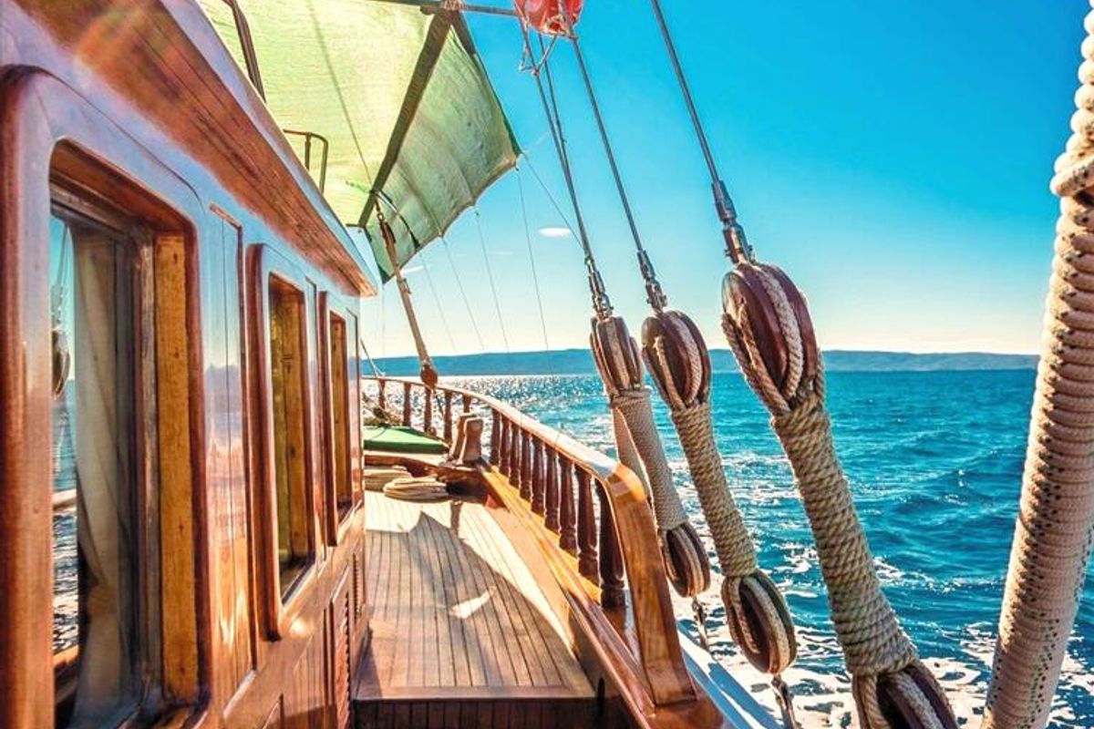 Deck of Alisa, a Aegean Yacht Alisa yacht at Stobreč, Croatia