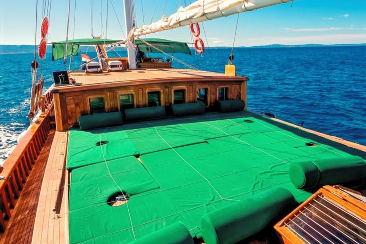 Deck of Alisa, a Aegean Yacht Alisa yacht at Stobreč, Croatia