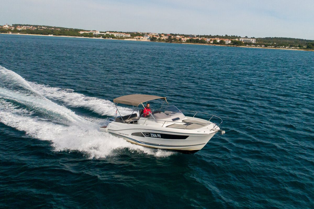 Exterior view of Cap Camarat 9,0 WA, a Jeanneau Cap Camarat 9.0 WA motorboat at Grad Pula, Croatia