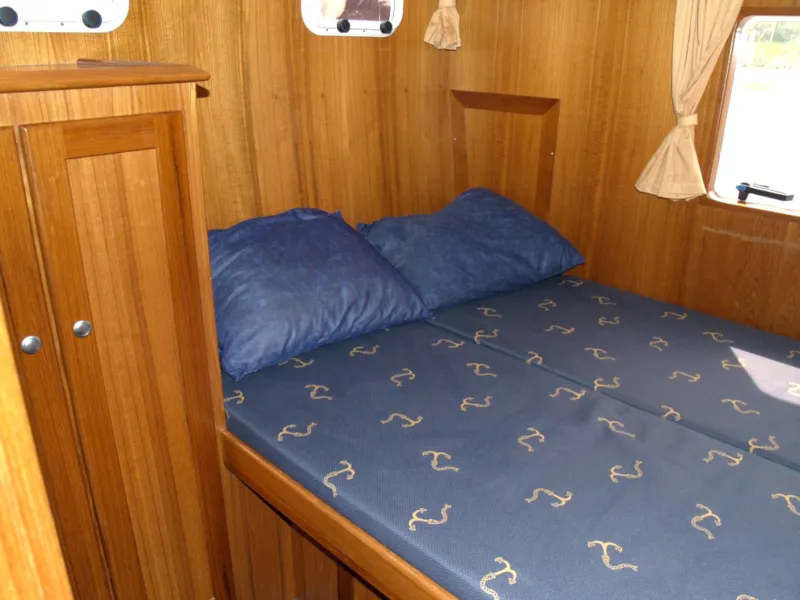 Cabin on Drait 131, a De Drait Renal 36 motorboat at Drachten, Netherlands