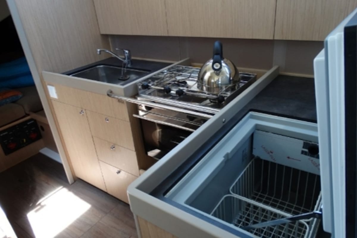 Galley of Kos 41.4, a Beneteau Oceanis 41.1 sailboat at Volos Municipality, Greece