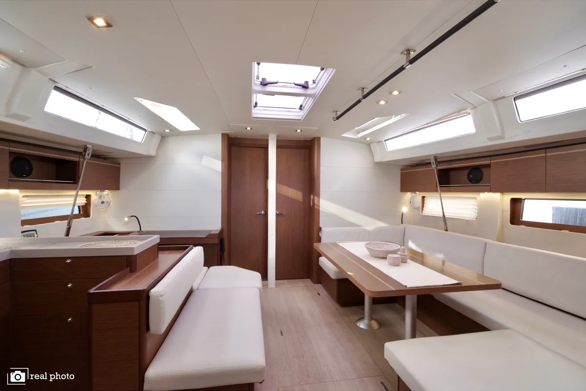 Salon of Jack, a Beneteau Oceanis 51.1 sailboat at Cannigione, Italy
