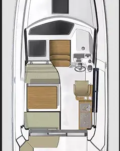 Floor plan of Bella Vista, a Beneteau Antares 9 motorboat at Grad Pula, Croatia