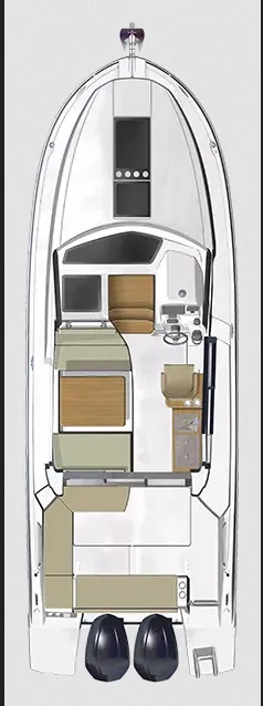 Floor plan of Bella Vista, a Beneteau Antares 9 motorboat at Grad Pula, Croatia