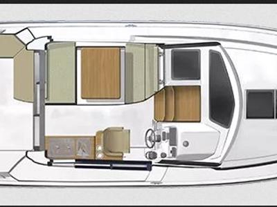 Floor plan of Bella Vista, a Beneteau Antares 9 motorboat at Grad Pula, Croatia