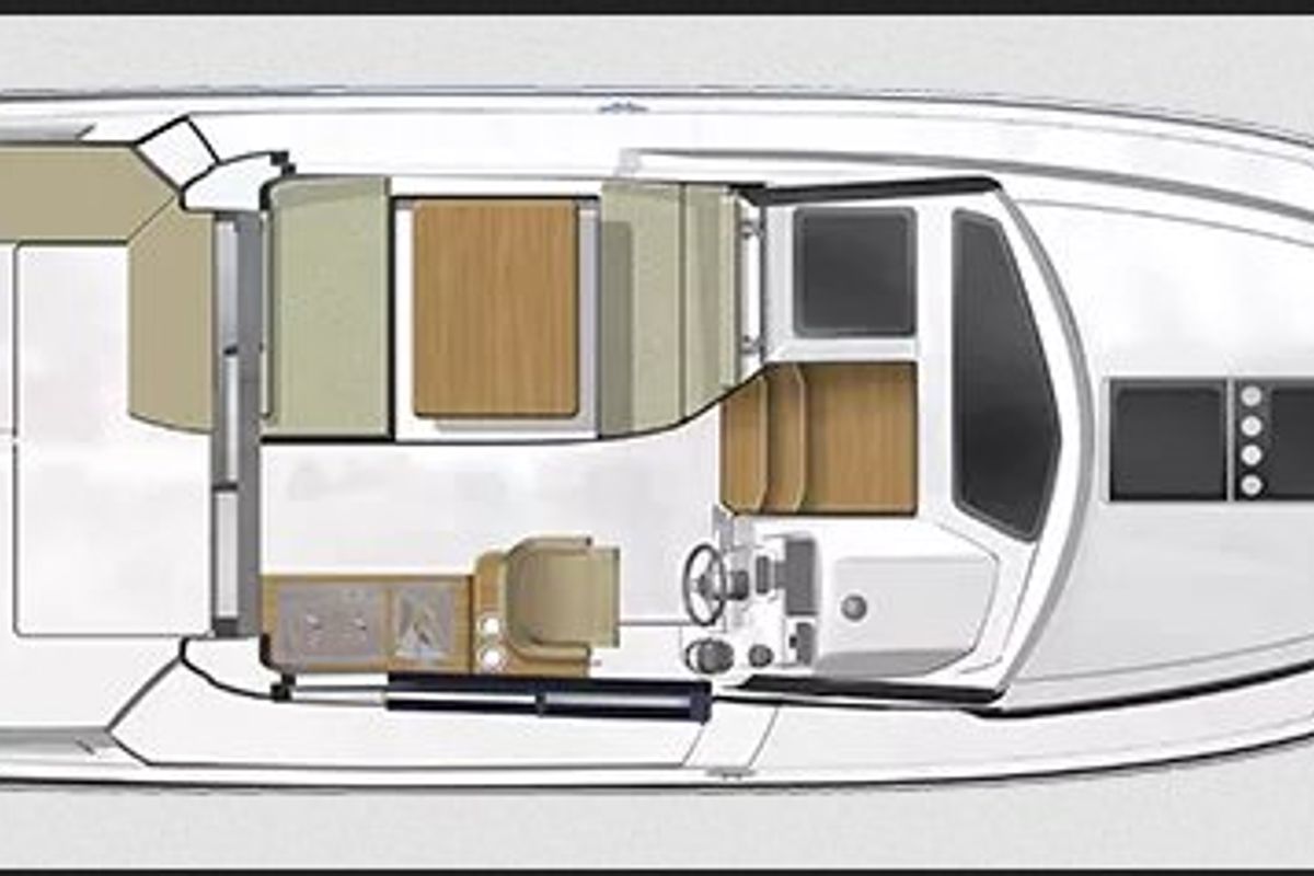Floor plan of Bella Vista, a Beneteau Antares 9 motorboat at Grad Pula, Croatia