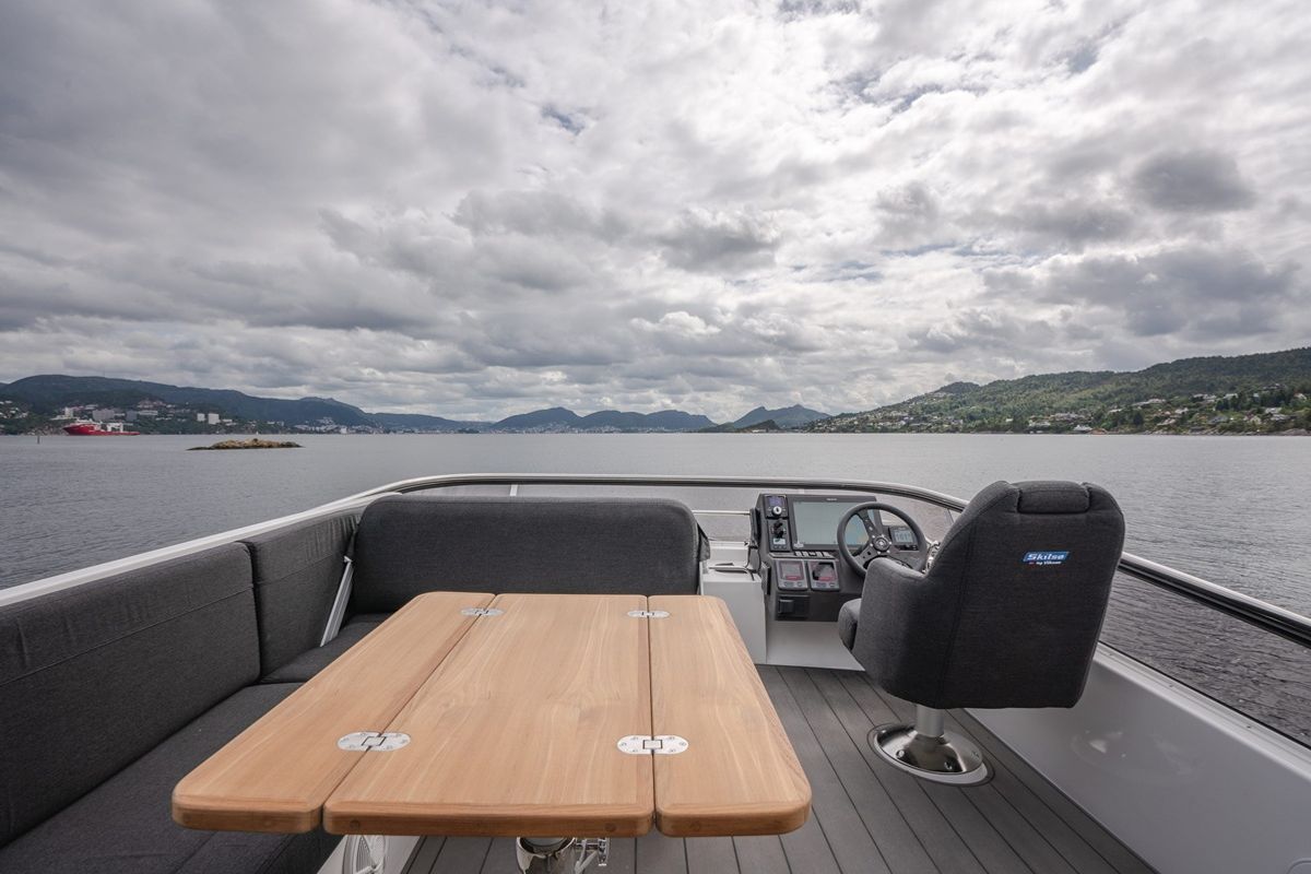 Deck of No Name, a Viknes Skilso 39 FLY yacht at Općina Sukošan, Croatia